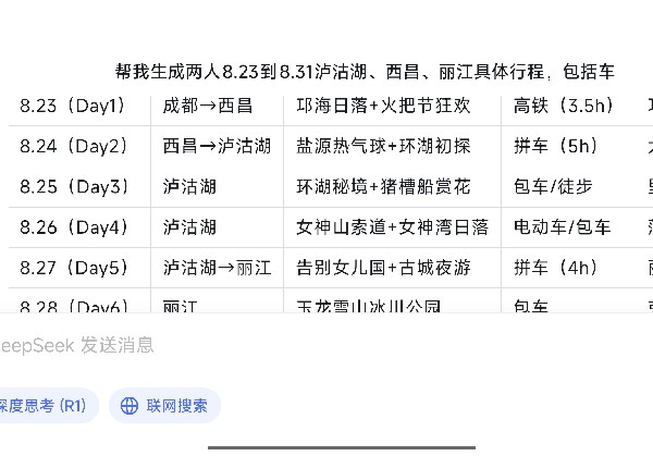 成都-西昌-泸沽湖-丽江